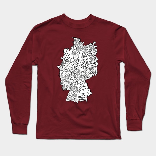 Germany Map Long Sleeve T-Shirt by calenbundalas